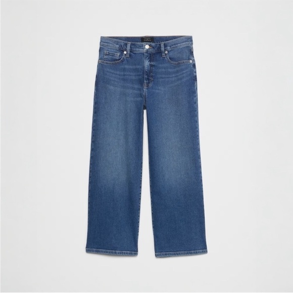 NWT! Banana Republic Pure White High-Rise Wide-Leg Cropped Jean - Size 34/18💎 - Picture 6 of 6